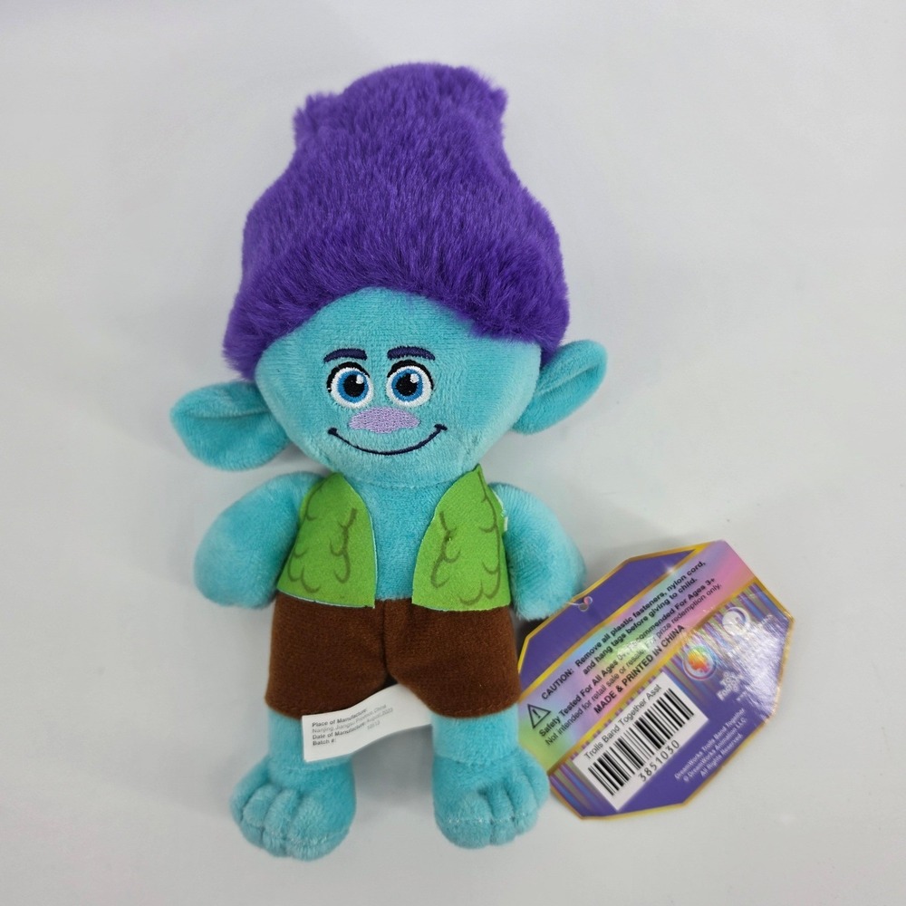 DreamWorks Trolls Band Together Branch Plush 9" Small NWT Blue Stuffed Toy